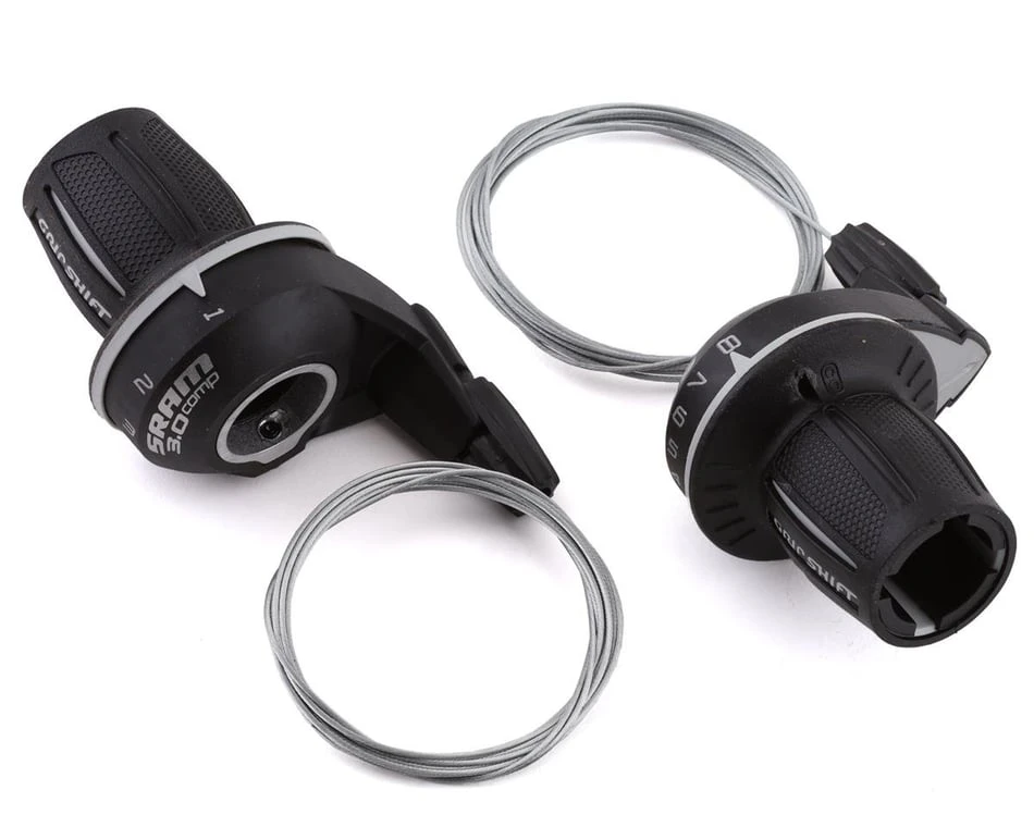 SRAM 3.0 Comp Grip Shifters (Black) (Pair) (3 X 8 Speed) (For SRAM Derailleurs) 1 SRAM 3.0 Comp Grip Shifters (Black) (Pair) (3 X 8 Speed) (For SRAM Derailleurs)