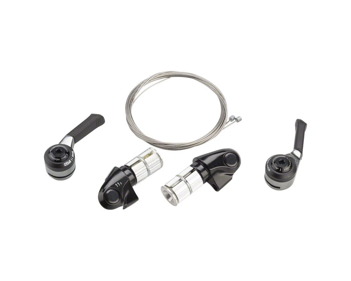 Microshift Road Bar End Shifters (Black) (Pair) (2/3 X 11 Speed) (Shimano Compatible) 1 Microshift Road Bar End Shifters (Black) (Pair) (2/3 X 11 Speed) (Shimano Compatible)