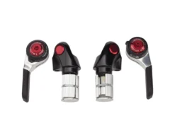 Microshift Road Bar End Shifters (Silver/Red) (Pair) (2/3 X 10 Speed) (Shimano Compatible)