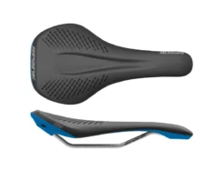 Spank Oozy 220 Saddle (Black/Blue) (Chromoly Rails) (144mm)