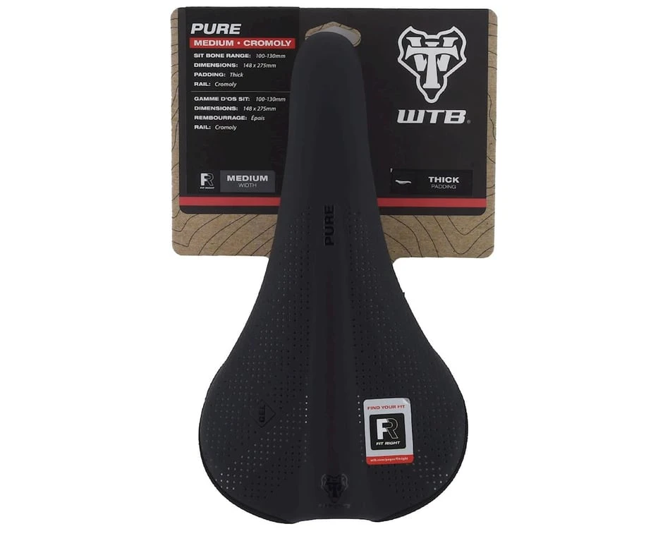 WTB Pure Saddle (Black) (Chromoly Rails) (Medium) (148mm) 5 WTB Pure Saddle (Black) (Chromoly Rails) (Medium) (148mm) - Image 5